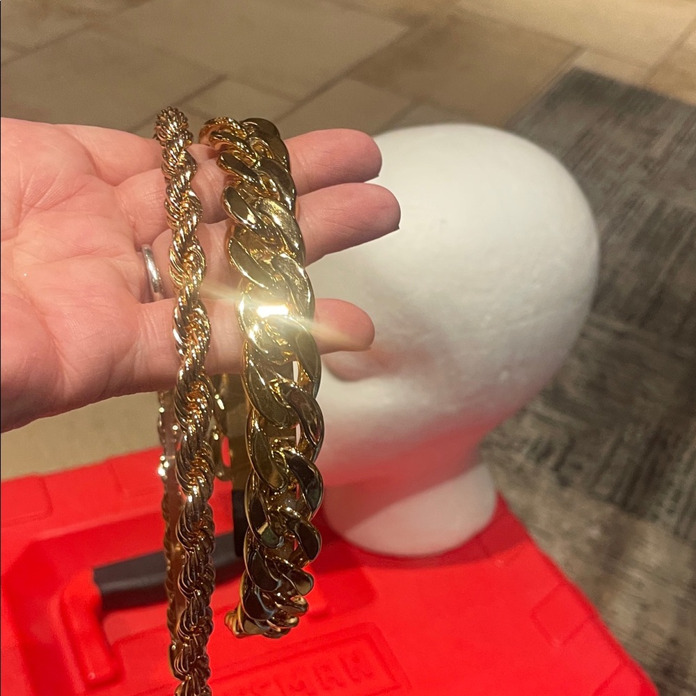 Two gold headbands